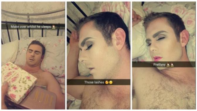 Guys, how would you react if your girlfriend put MAKEUP on you?