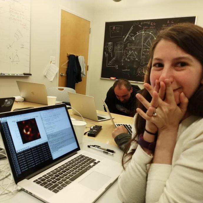 Dr. Katie Bouman when the image was being reconstructed