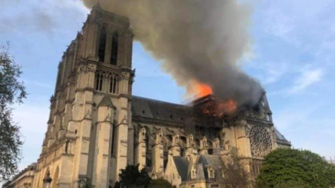 Anyone else watching Notre Dame Cathedral burning down?
