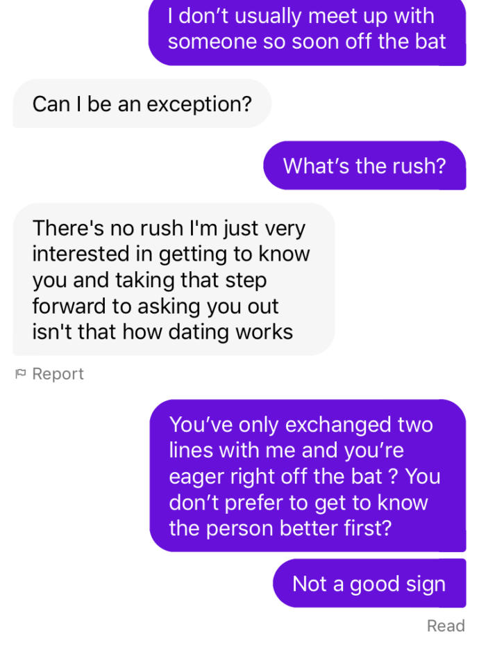 Was this guy being too forward?