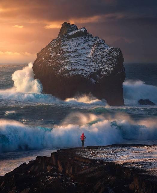 Would you stand here on the basalt formations on Reynisfjara, the South Coast of Iceland?