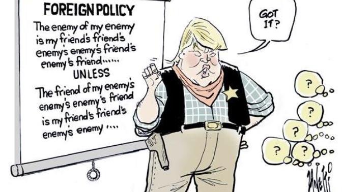 It is sad for America that no one in Trump administration can explain any foreign policy since Trump changes is opinions daily with the wind?