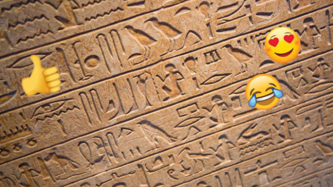 Is emoji language the modern version of ancient hieroglyphics?