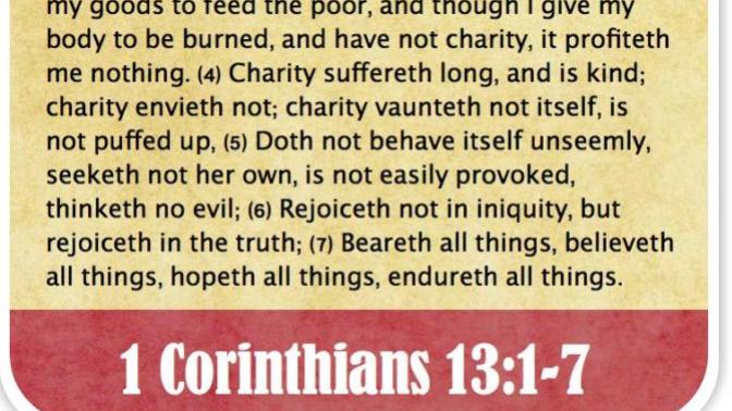What Think Ye of this KJV Christian Text? (here the word charity means Love) ?