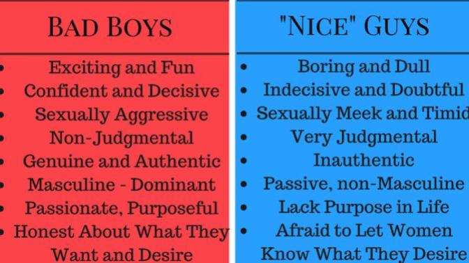 Which is more attractive to women, THE BAD BOY or THE NICE GUY?