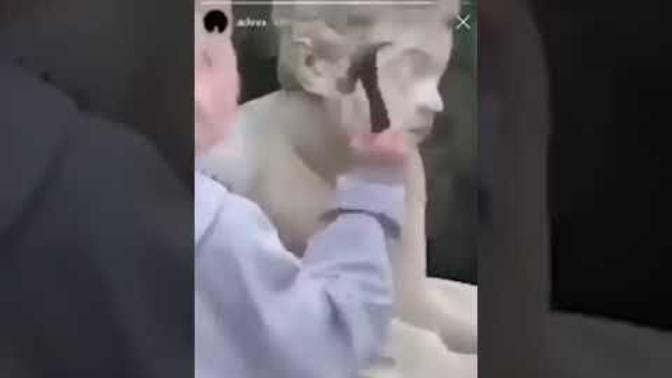 18 year old destroyes historical statue with hammer for Instagram fame, thoughts?