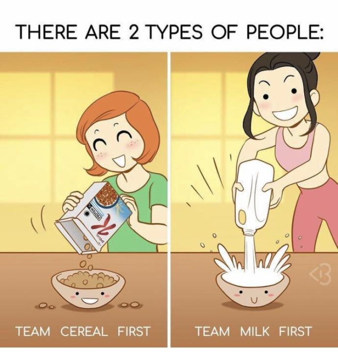 Cereal or Milk, which do you serve first 😂?