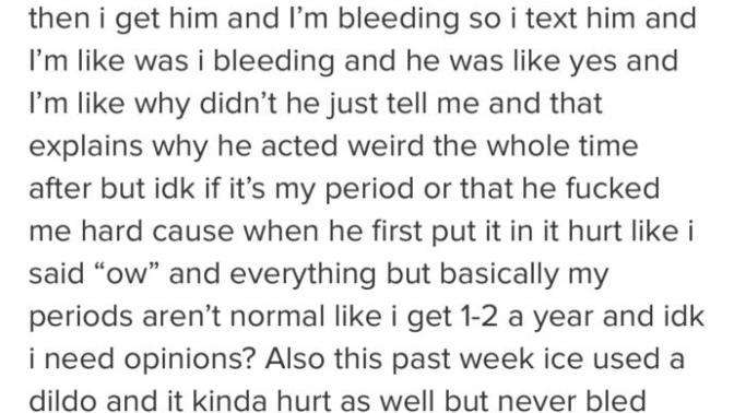 Bleeding after intercourse?