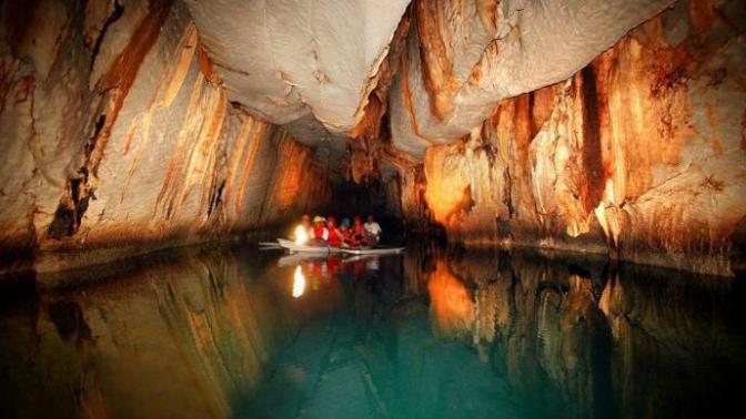 Would you want to paddle-boat through this underground river in Sabang?