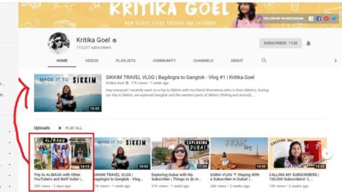 How do you change the main video on your YouTube channel?