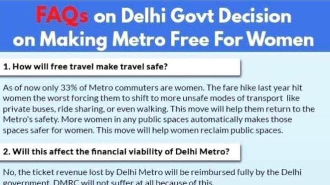 Do you think public transport for women should be free?