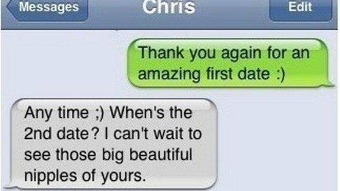 Receiving a text a few minutes after the end of the first date: needy or endearing?