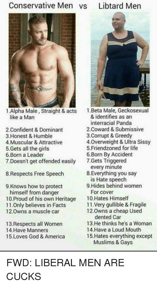 Do you think conservative men are generally more masculine and tougher and liberal men more weak and soft?