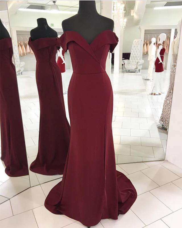 Which makeup looks best on a long burgundy dress?