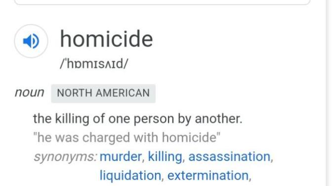 Why do people say homicide is suicide when it is not?