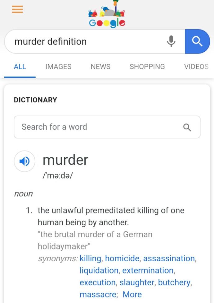 Is killing in self defense murder?