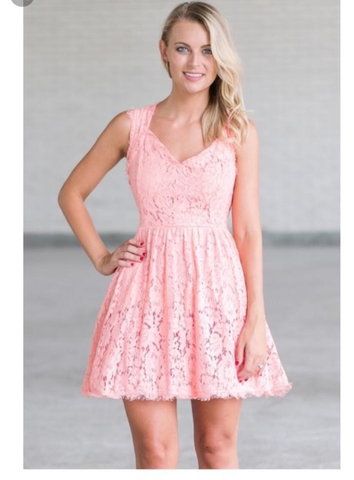 Which dress looks nice? Pink or blue?