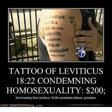 The Bible Condemns Tattoos just 2 Pages From Where His Tattoo Condemning Homosexuality Came From. Fellow Believers: Can We Be More Consistent?