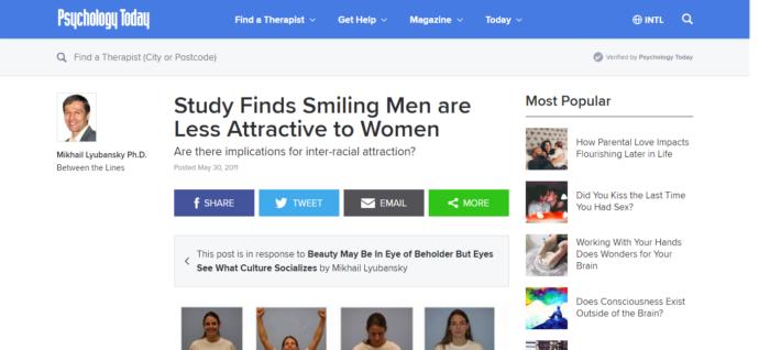 Is it true that men who don't smile are more attractive?
