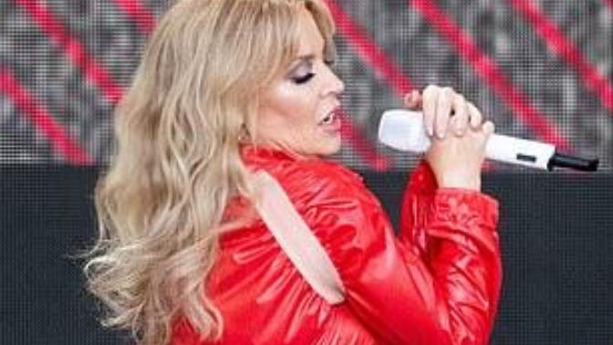What do you think of this Kylie Minogue outfit? Surely too hot to wear at this time of year?