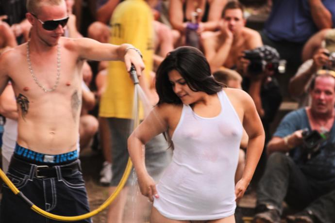 What kind of things do girls do, that if done by accident are just funny or embarrassing, but if done on purpose gets them called sluts by many?