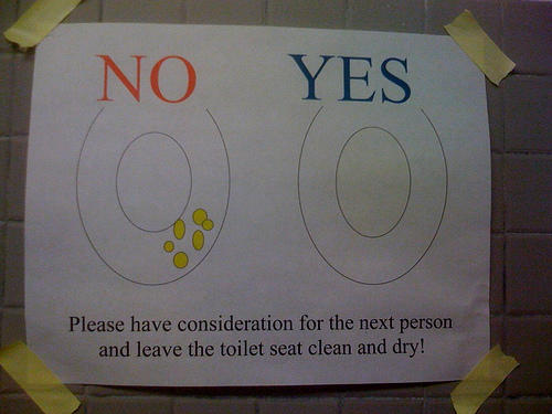 Why do women always pee all over the toilet seat?