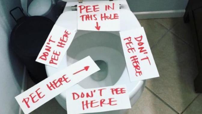 Why do women always pee all over the toilet seat?