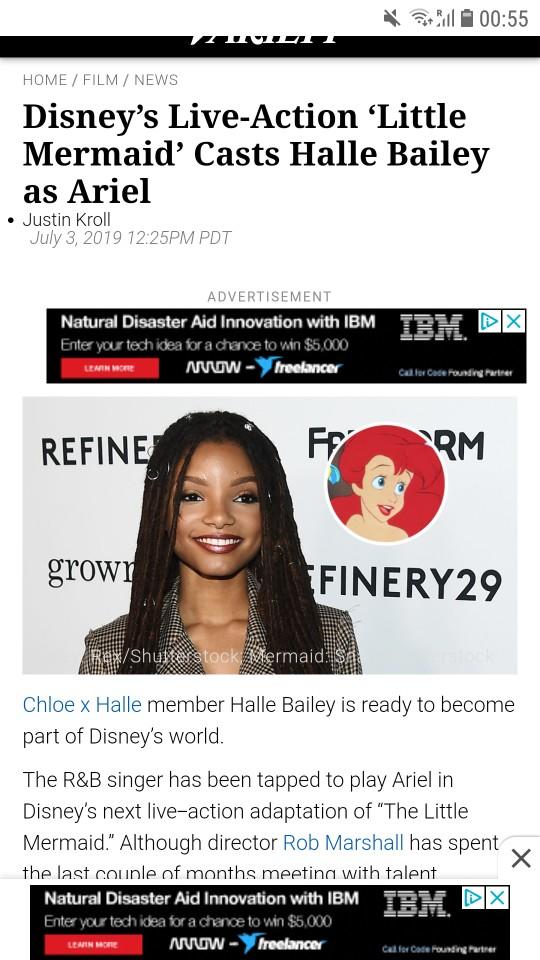 Halle Bailey to play Ariel in the 'Little Mermaid' live-action remake. What are your thoughts?