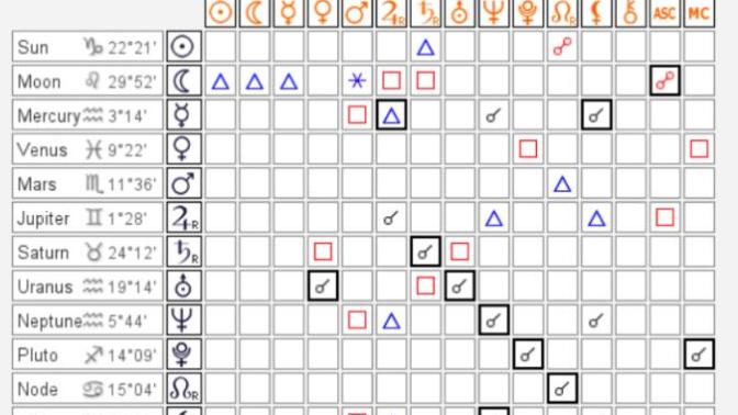 Astrology, can anyone comment on the synastry chart?