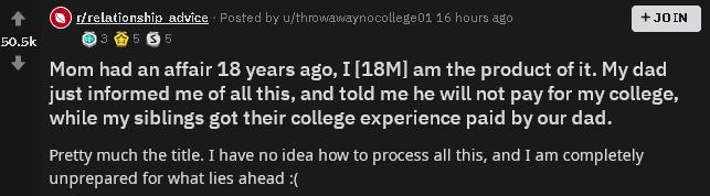 You're a parent, your partner cheated on you about 18 years ago, ok. Your kid is also 18 years old and he's not your biological child, would you?