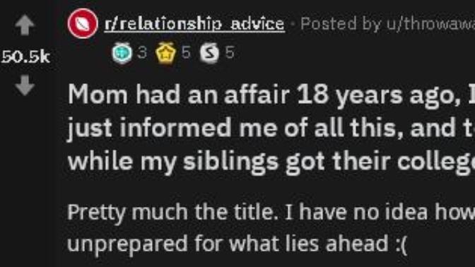 You're a parent, your partner cheated on you about 18 years ago, ok. Your kid is also 18 years old and he's not your biological child, would you?