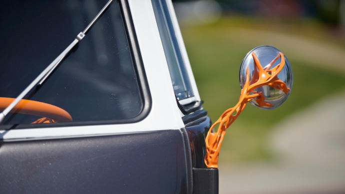 What to do you think about this side view mirror assembly? Doesn't it look creepy? 