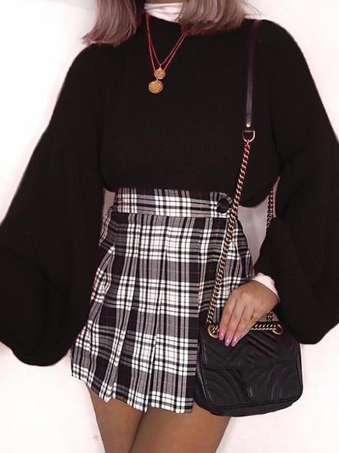 Is it OK to wear a short skirt, like the one in the photo, in an office?