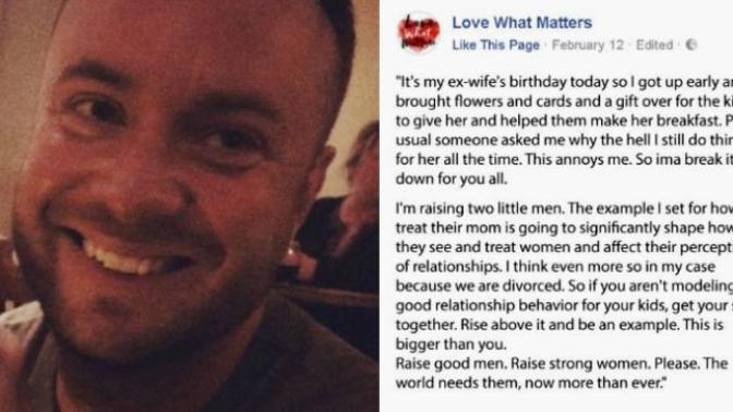 Dad sends flowers to ex wife - Ladies, would your man do this for you?
