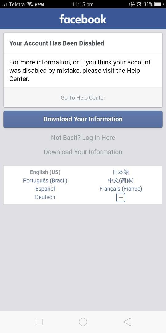 How do I get my disabled FB Account back?