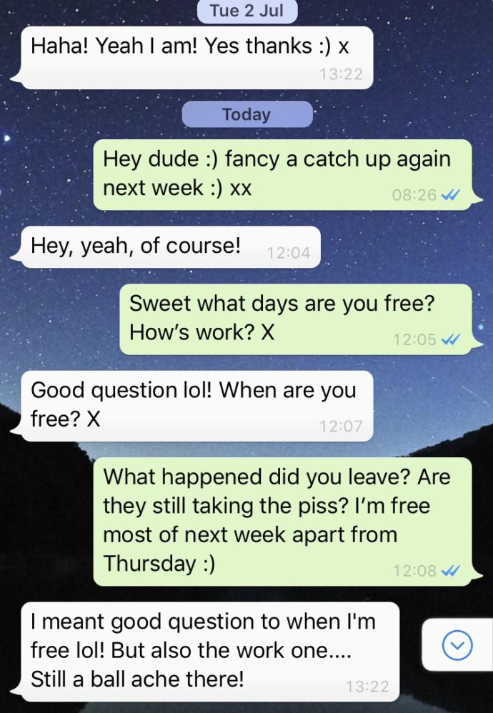 Does this sound like a guy not interested?