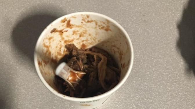 Rate my dinner. Pulled pork / beef brisket in a cup?