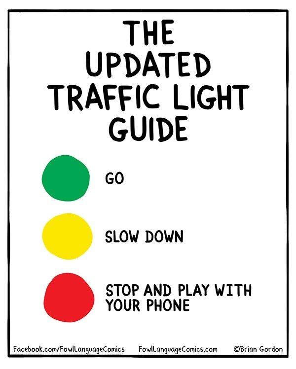 What do you do when you see a yellow traffic light?