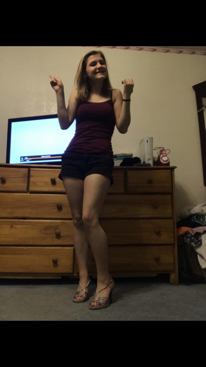 Which of these 3 pictures of my sister do you think she shows the highest fashion sense statement in?