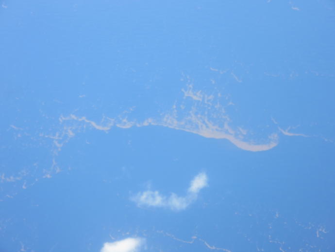 What is this strange orange stuff I always see when flying over the Gulf of Mexico and Caribbean?