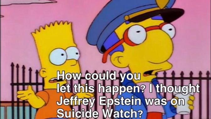 If you're surprised that Jeffery Epstein killed himself last night, imagine how surprised he must have been. To soon?