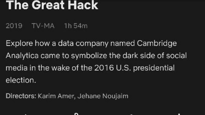 Have you watched the new Netflix Documentray?