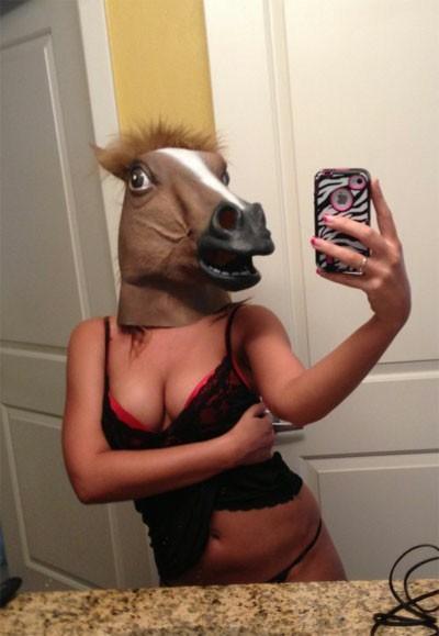Why is she wearing a horse mask?