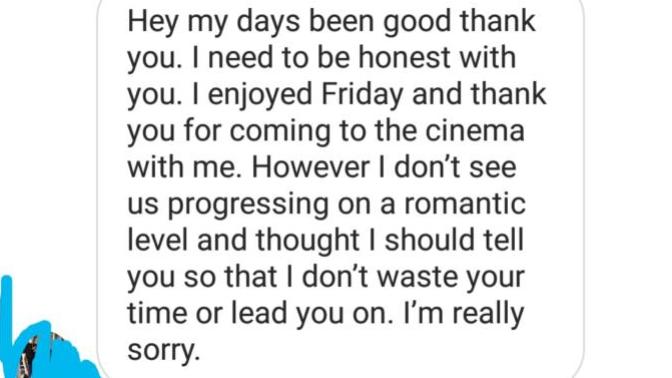 Rejected after the first date?