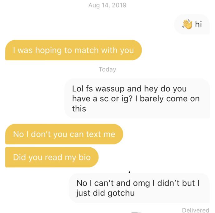 Look at my bumble dates freakin bio yo 🙄🤣😂?