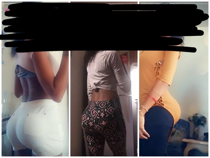 Is she wearing butt pads?