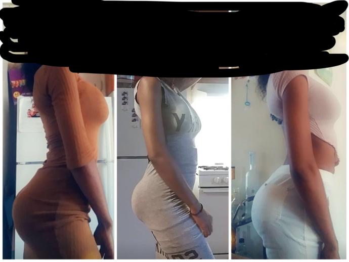 Is she wearing butt pads?