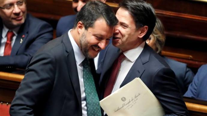 Matteo Salvini and Guiseppe Conte