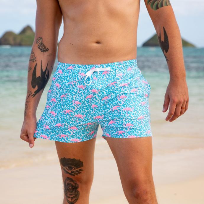 Do you prefer men in shorter swimming trunks or longer swimming trunks?