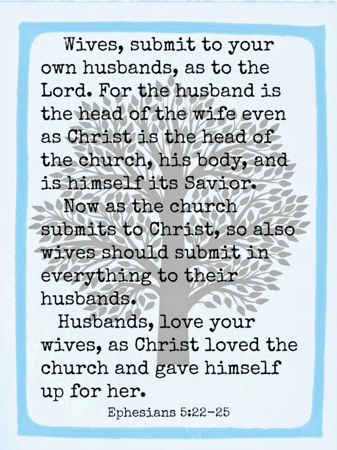 Do you believe that women should be submissive to her husband? Why or why not?